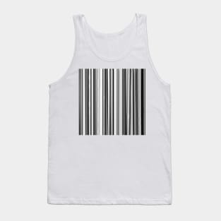 Black and White Barcode Stripes Pattern Tank Top